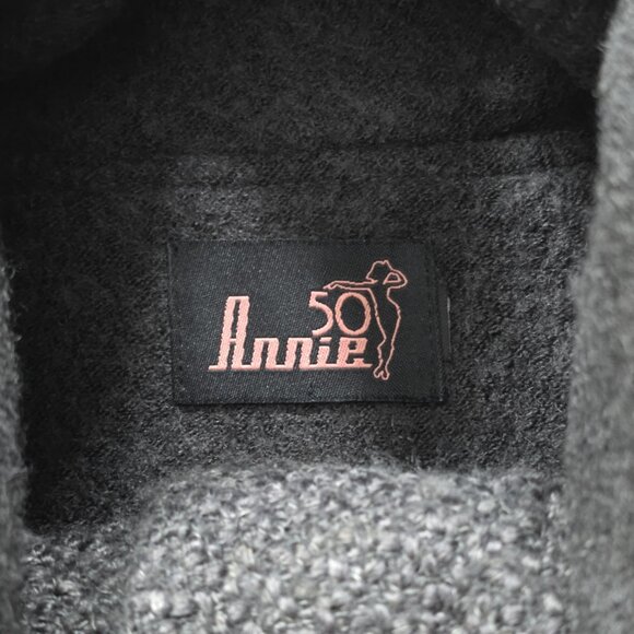 Annie 50 Cardigan Womens XL Gray Shawl Collar LS Burrons Wool Blend Retro Look - Picture 3 of 16